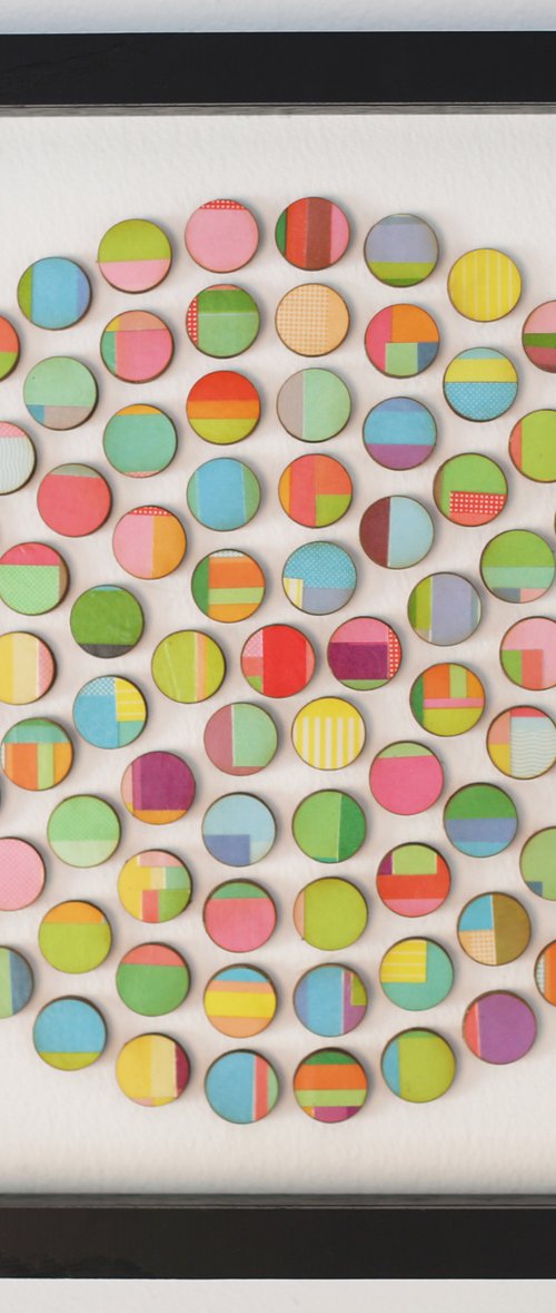 Circle of paper collage dots by Amelia Coward