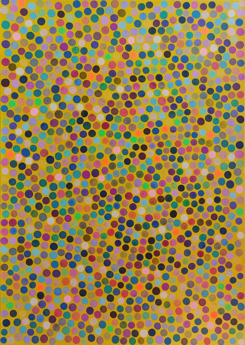 Geometric Abstract Acrylic Painting By Veronika Demenko, 11 X 17", Organic Geometry N.41, Original Artwork