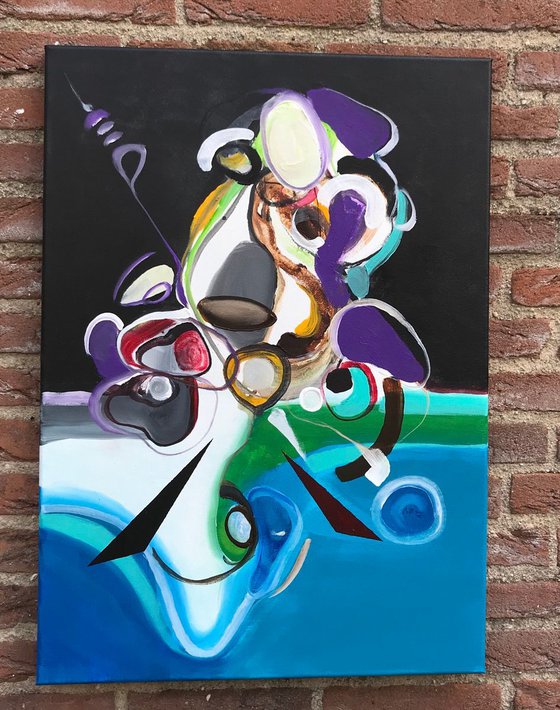 " Abstractionist N:7” abstract painting  -50x70cm