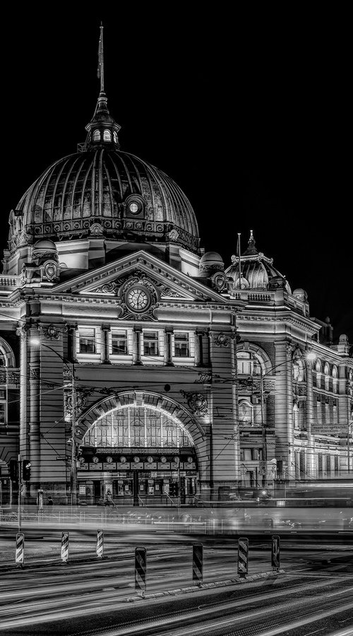 Nightfall at Flinders Station by Nick Psomiadis