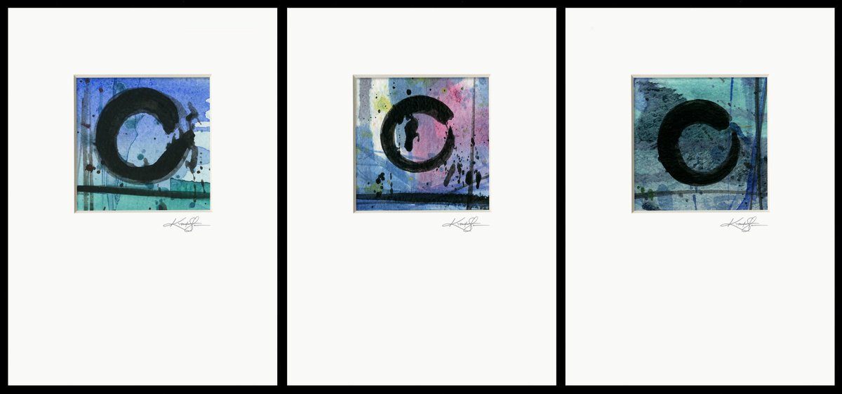 Enso Of Zen Collection 4 - 3 Abstract Zen Circle paintings by Kathy Morton Stanion by Kathy Morton Stanion