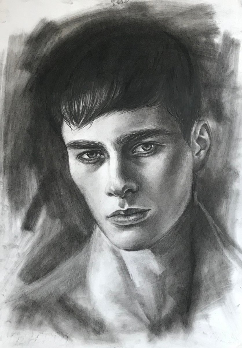 Photorealistic Portrait Pencil Drawing By Anastasia Terskih, 17 X 23, Excitement, Original Artwork