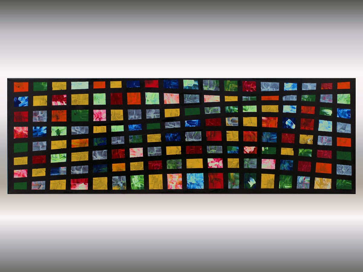 Abstract Acrylic Painting By Edelgard Schroer, 47 X 16, Windows 2 Art, Original Artwork