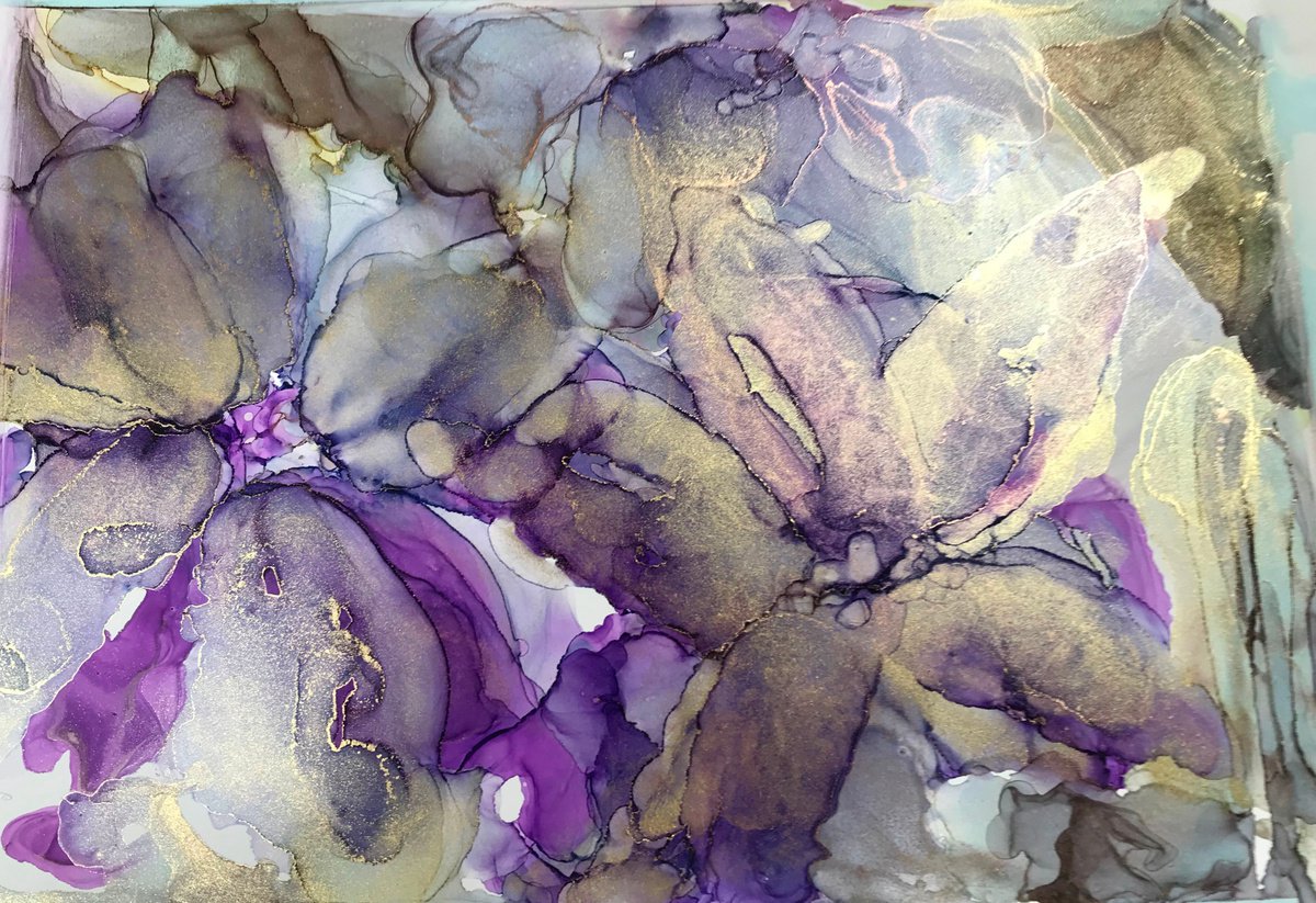 Abstract Floral Black Orchid by Maxine Anne Martin