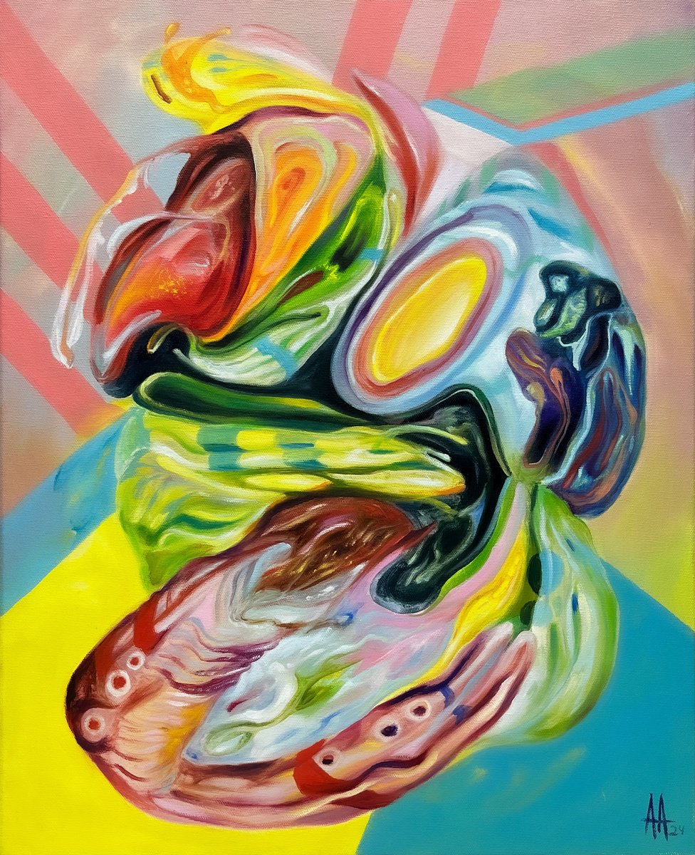 Organic Abstract Oil Painting By Andres Alvarez, 16 X 20, Memory 06, Original Artwork