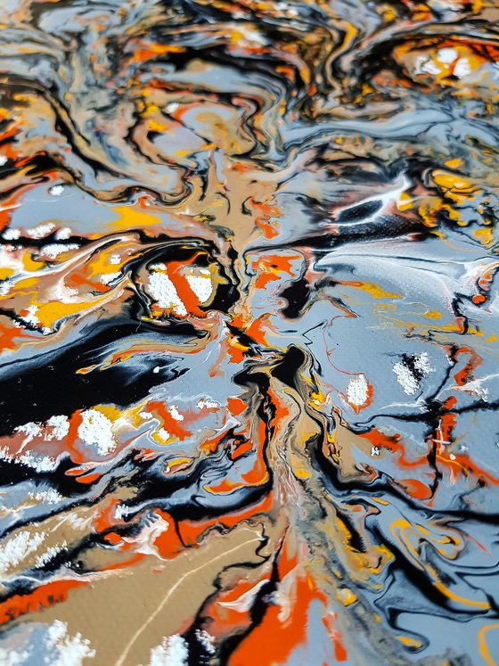 - Reflexion - Abstract expressionism JACKSON POLLOCK style oil, enamel on canvas.