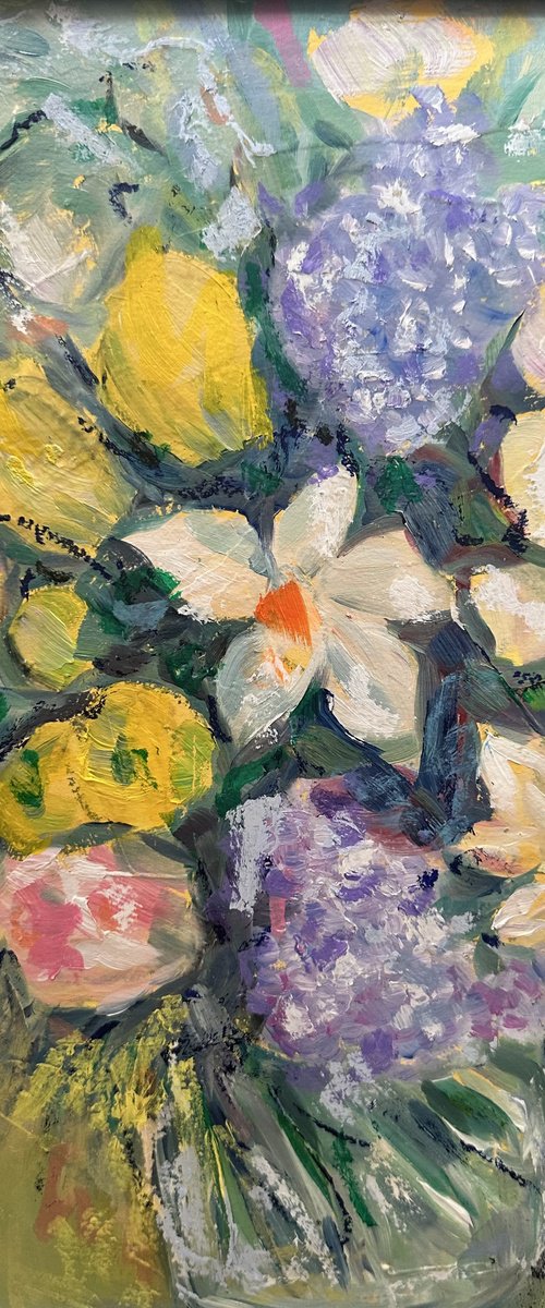 Daffodils and Tulip bouquet by Clare Hoath