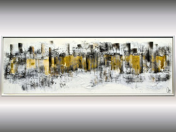 Golden Times  - Abstract Art - Acrylic Painting - Canvas Art - Framed Painting - Abstract Painting - Industrial Art