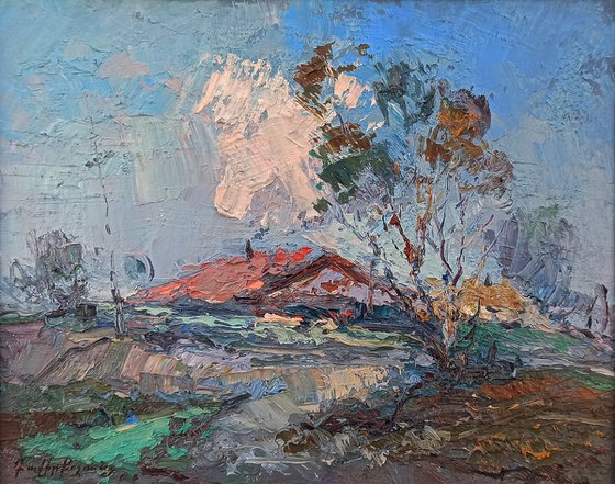 Landscape (24x30cm, oil painting, ready to hang)