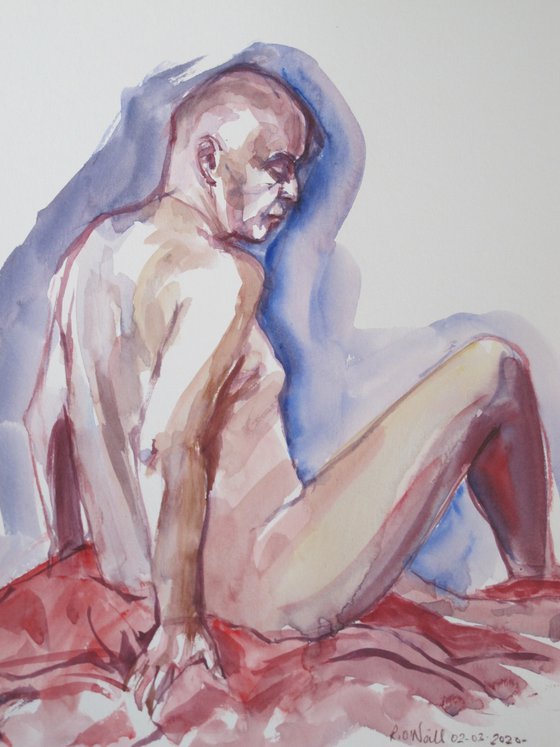 Seated male nude