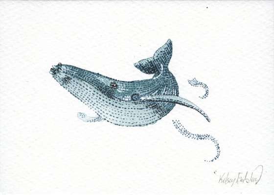 Original Humpback Whale 4.1 x 5.8 inch