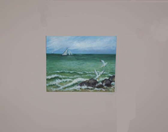 Brighton Rocks - Seascape with Gulls