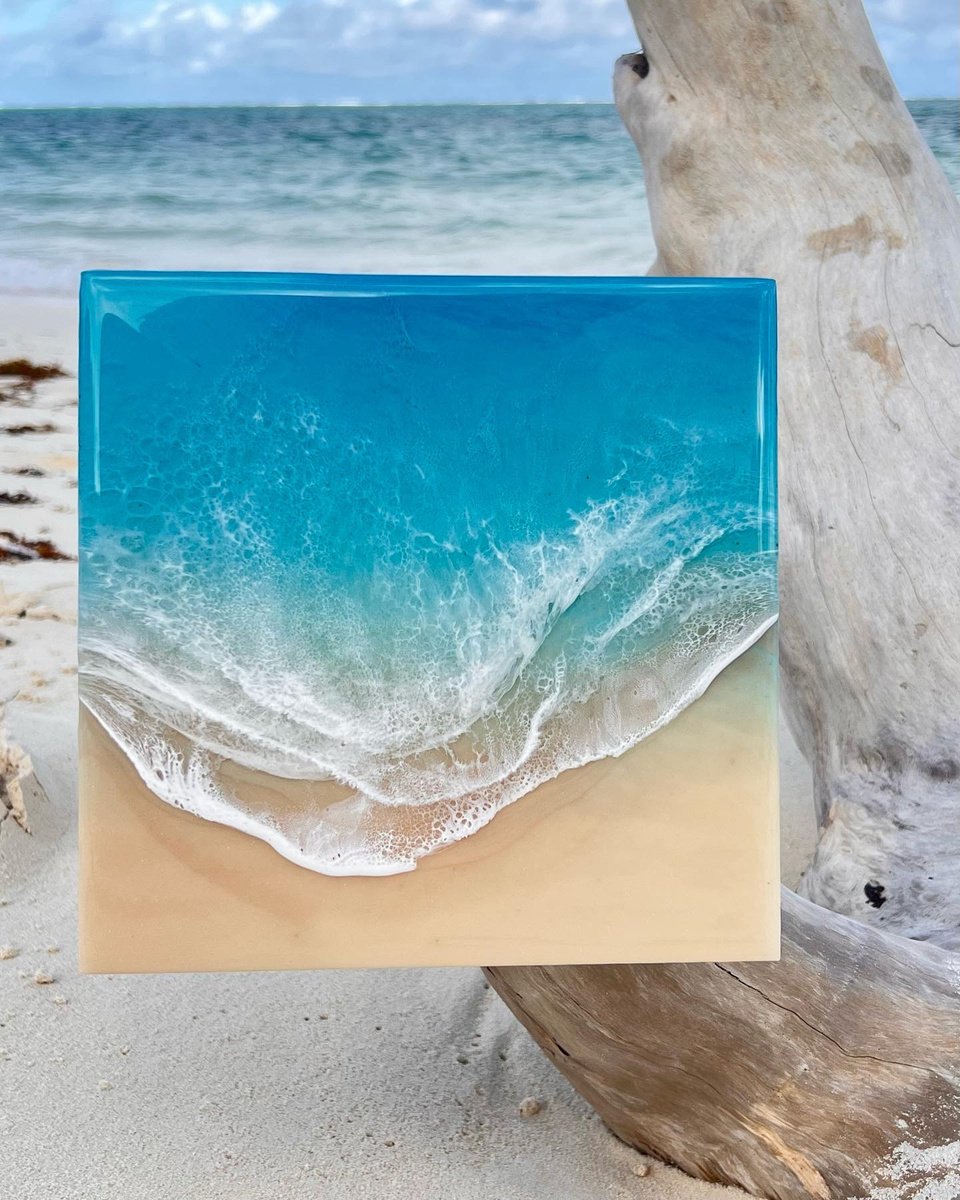White Sand Beach - Cherish this moment - Seascape Painting Gift idea by Ana Hefco