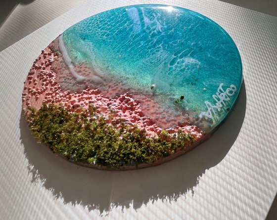 Pink sand - Miniature ocean painting