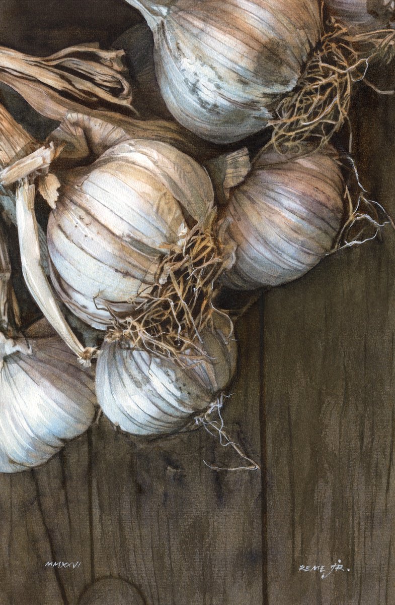 Impressionistic Watercolour , Old Bg Garlic By Reme Jr., 9 X 14, Artwork For Sale On Artfinder