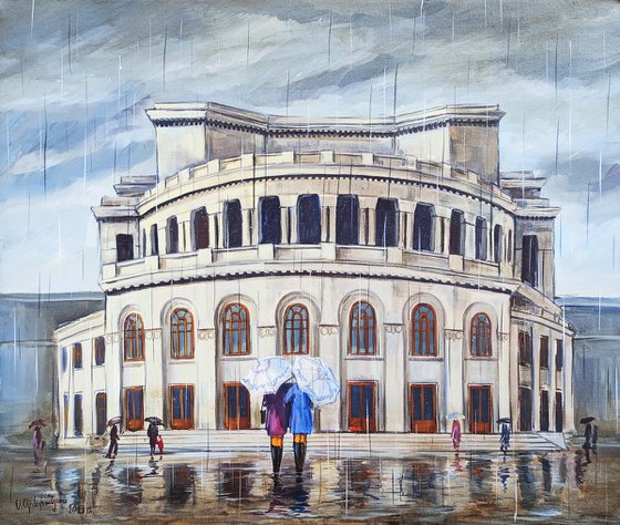 Cityscape - Yerevan - Opera (50x40cm, oil painting, ready to hang)