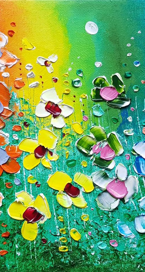 "Rainbow Meadow Flowers in Love" by Phil Broad