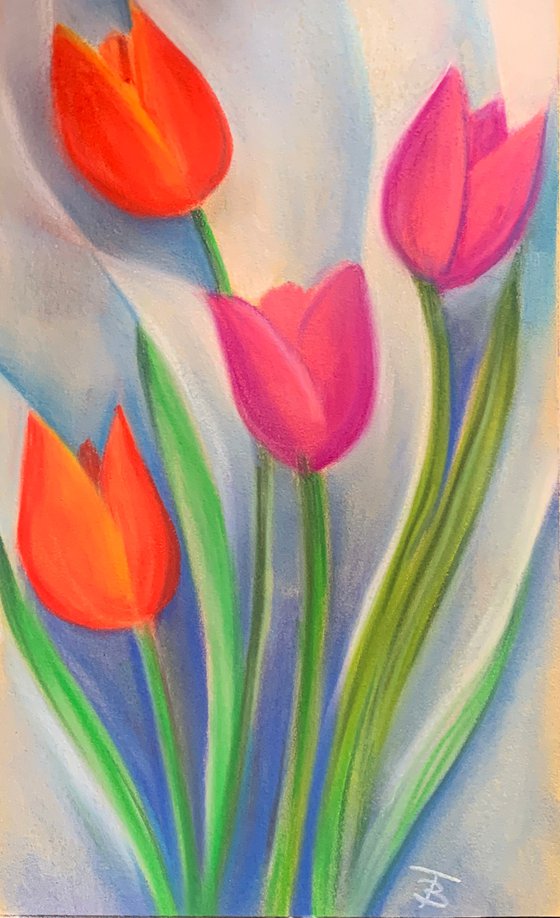 Pastel Abstracted Tulips