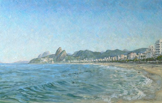 Morning Moonset, Ipanema Beach