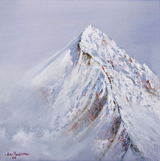 Everest winter - original oil painting on stretched canvas