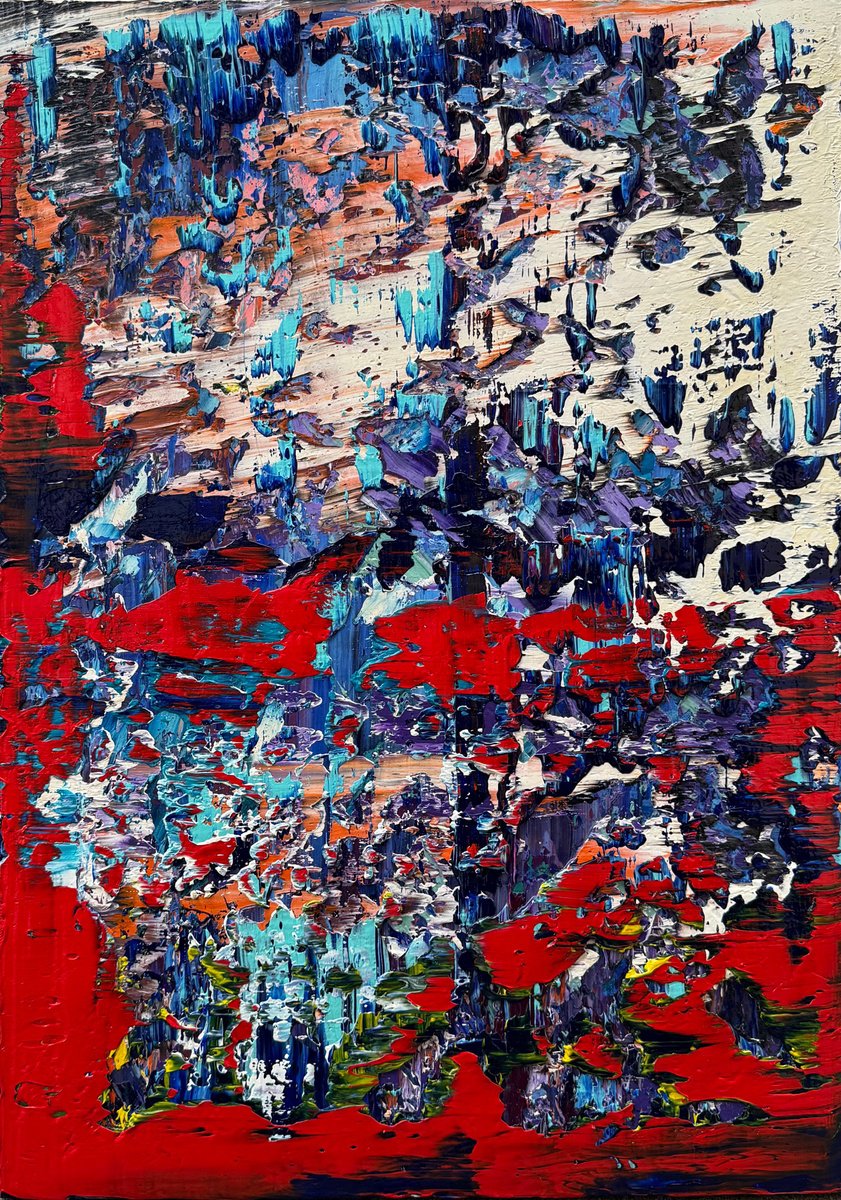 Abstract Oil Painting By Svitlana Andriichenko, 20 X 28", Edge Of The Rift, Original Artwork