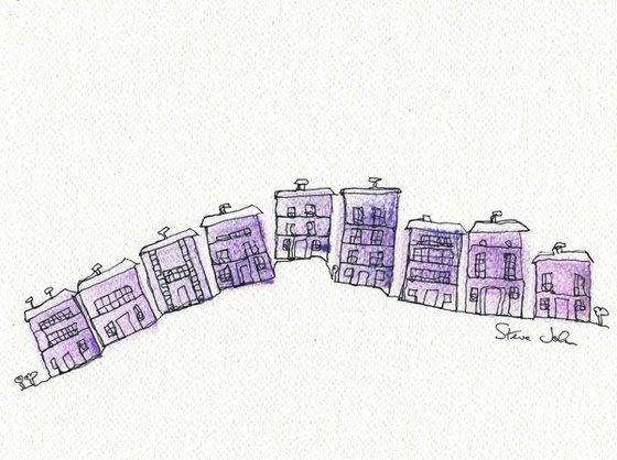 Purple Terrace. Continuous Line drawing.