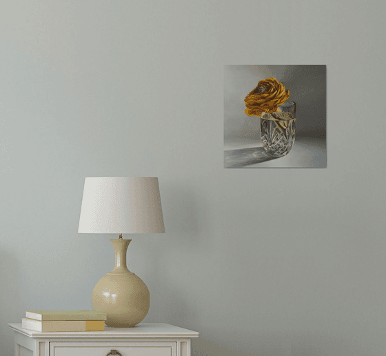 October flower in a glass