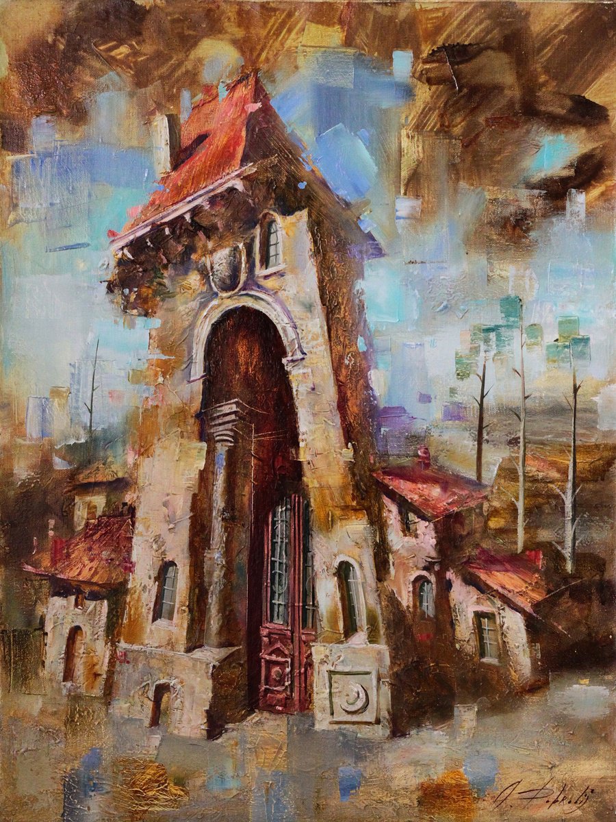Impressionistic Cityscapes Oil Painting By Alexandr Dobrodiy, 24 X 31, Memory, Original Artwork