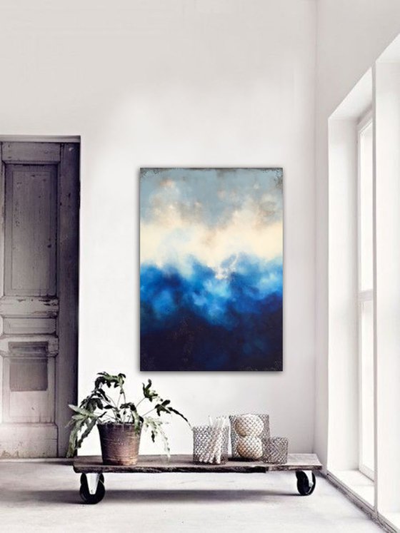 raw blue abstract (120 x 80 cm)