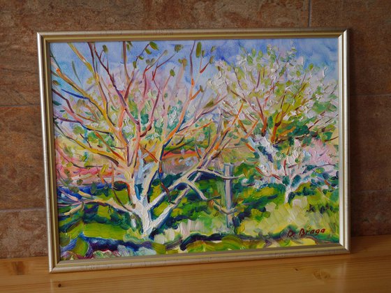 plein air 30_04_2018 (blooming garden) framed