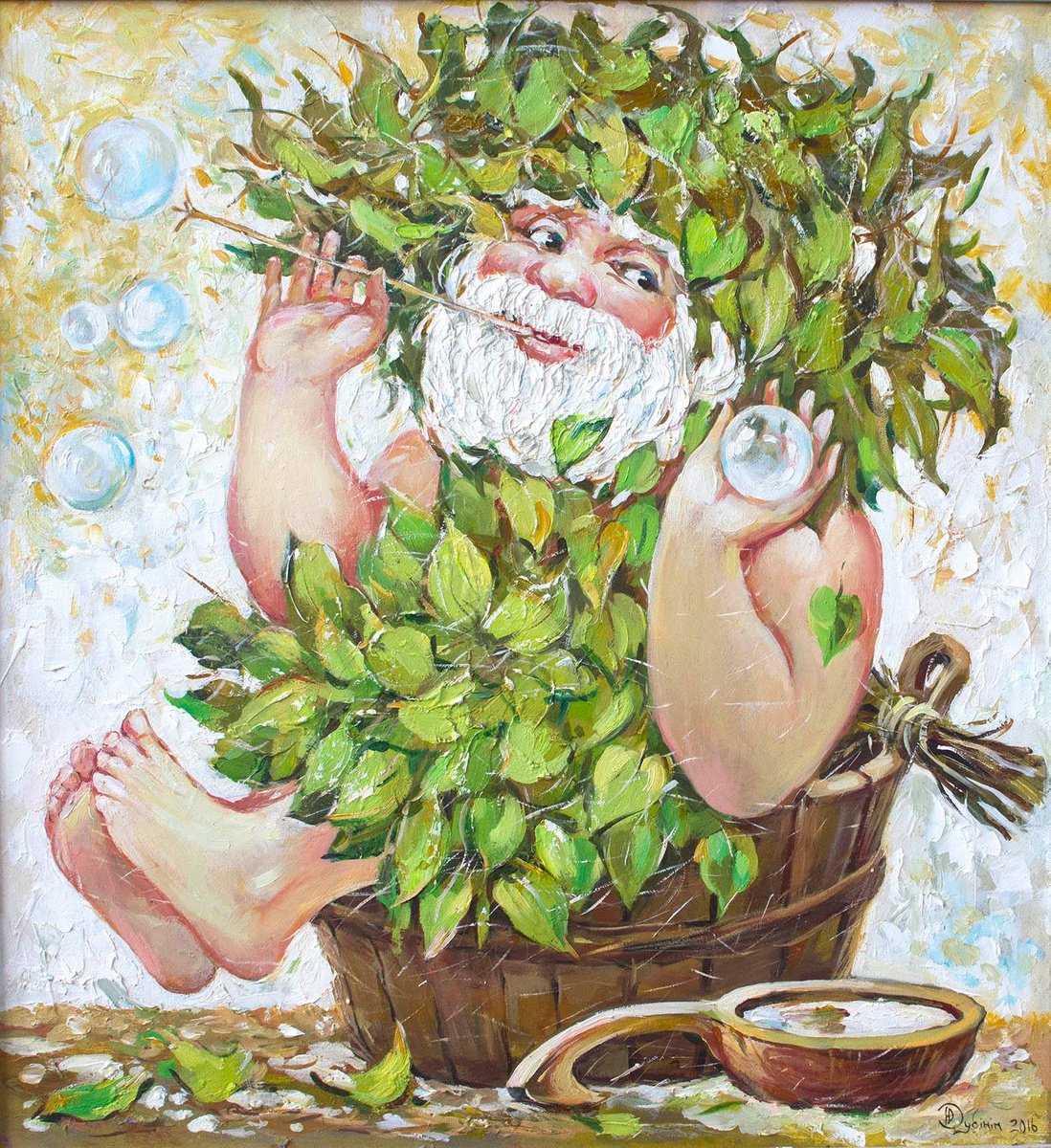 Impressionistic Portrait Oil Painting By Titinin Yurii, 24 X 20", Goblin, Original Artwork