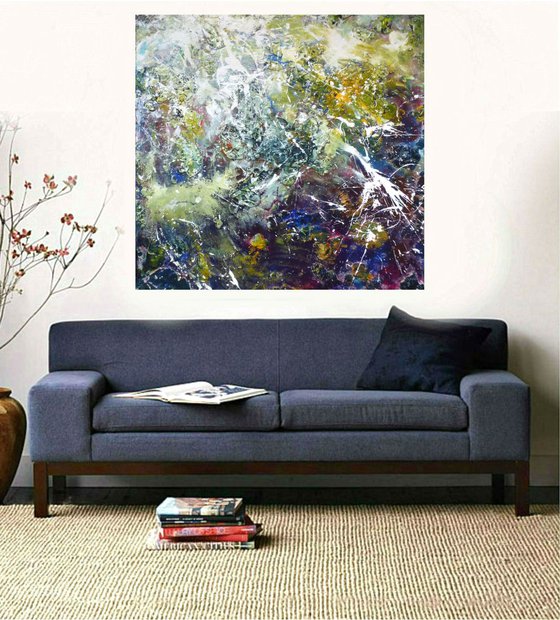 Large abstract painting. 90x95cm