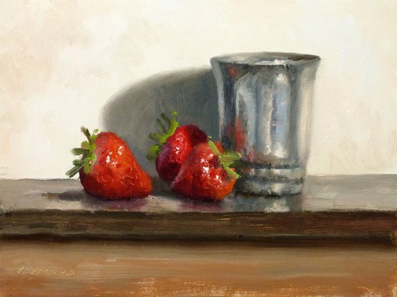 Strawberries and a Tin Pot