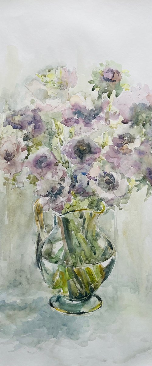 Anemones 21,6x29,5 in by Elena Klyan