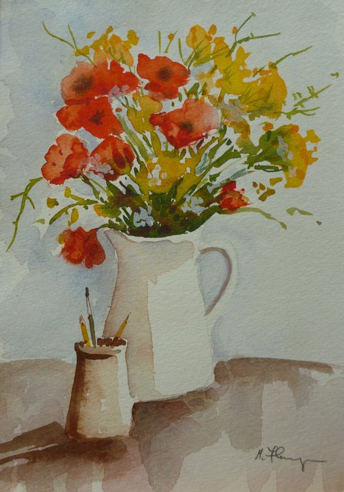 Still Life with wild flowers by Maire Flanagan