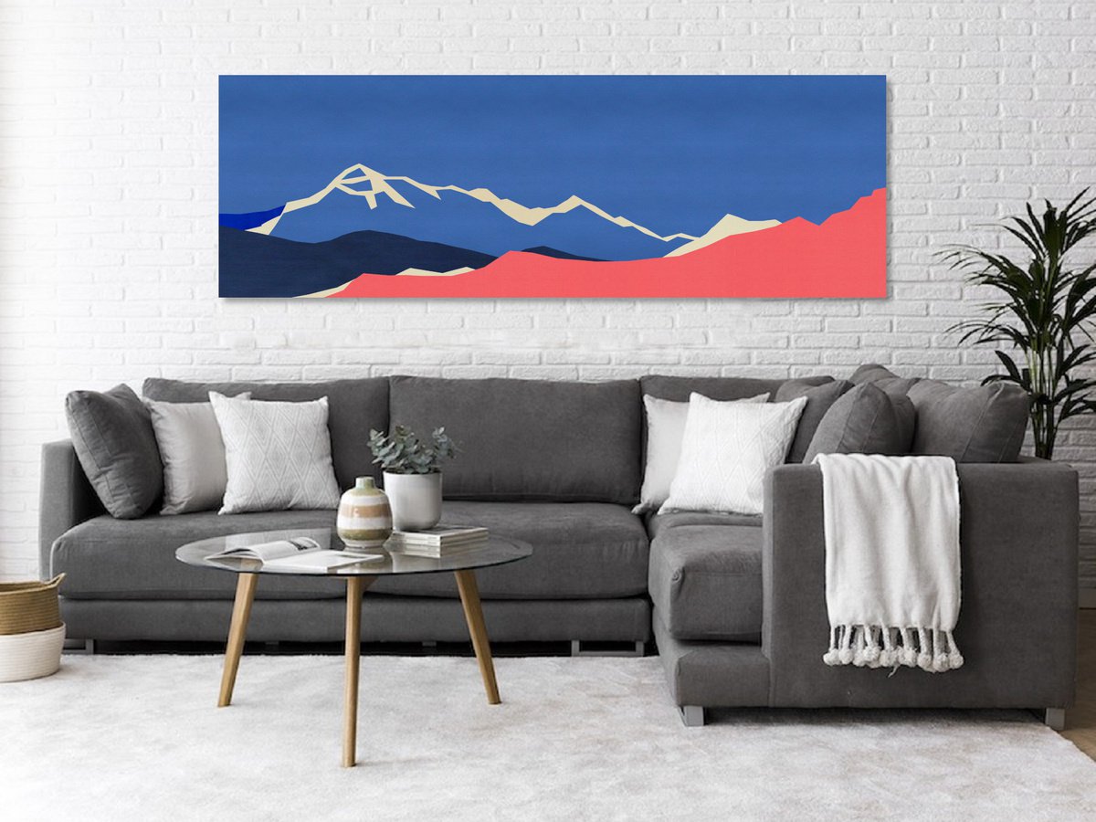 Abstract Mountains #27 - Extra Large Abstract Landscape - Shipping Rolled in a Tube by Arisha Monn