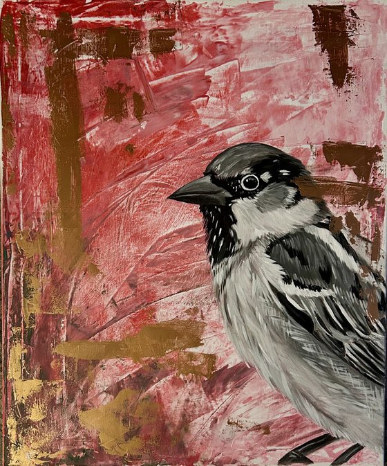 Original Sparrow Acrylic Painting