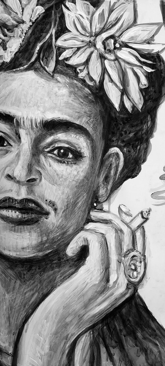 Frida Kahlo with Cigarette