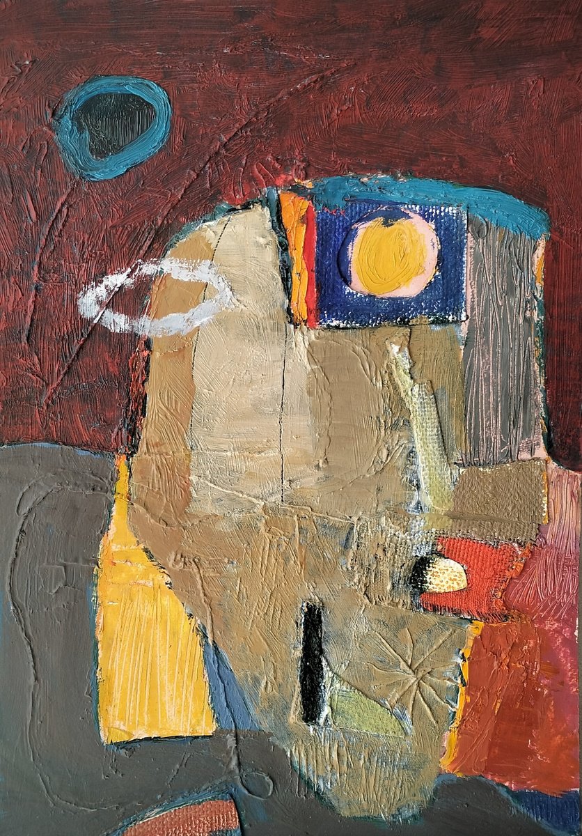 Abstract Portrait Oil Painting By Sergiy Dekalyuk, 11 X 16", Portrait, Original Artwork