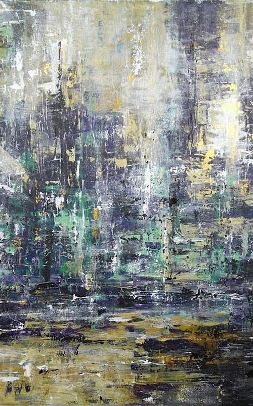 Moonlit Metropolis  (Large, 120x80cm) by Kalpana Soanes