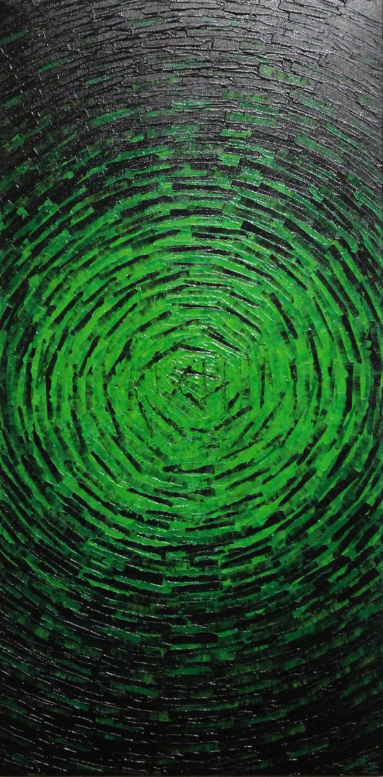 Fragmented green burst
