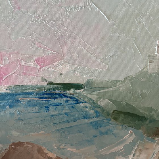 Coastal sea view beach Greek Houses Island