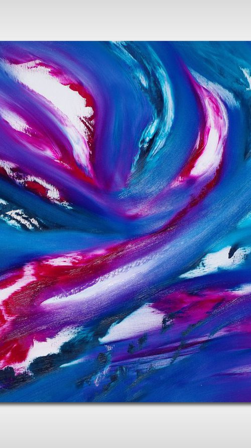 Blue sky II, the series, 100x70 cm, Deep edge, LARGE XL, Original abstract painting, oil on canvas by Davide De Palma