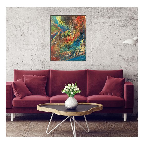Original Modern Art, Modern Wall Art, Fluid Acrylic Canvas, abstract colorful art, colorful abstract painting, abstract colorful art