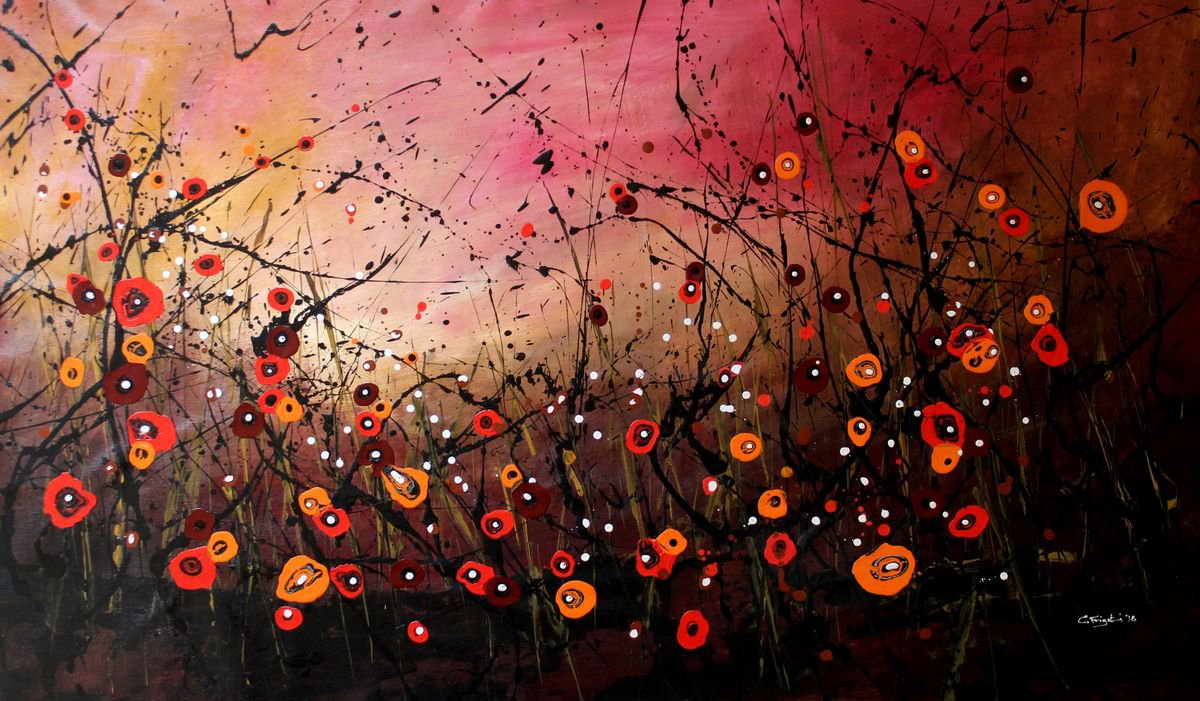 Autumn Melodies #2  - Large original abstract painting by Cecilia Frigati