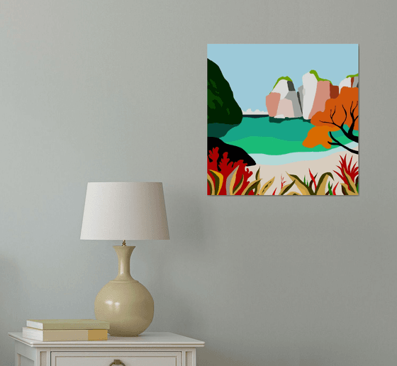 Caribbean sea (Mar caribeño) (pop art, landscape)