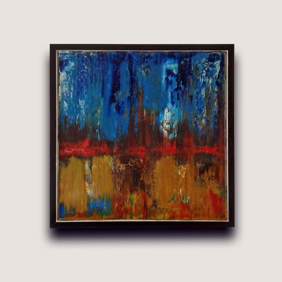 Small Abstract Painting - Red Horizon