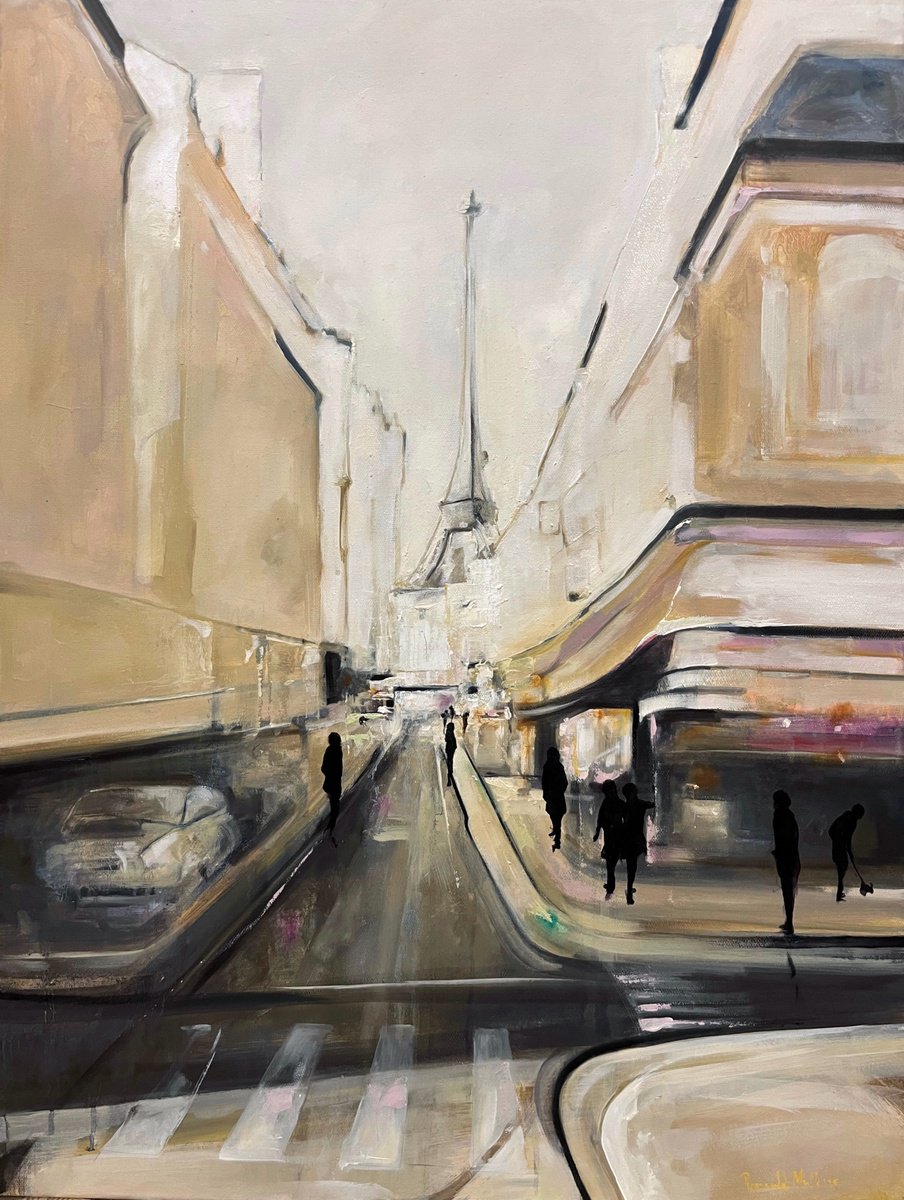 Expressive Oil Painting , Parking Paris By Romuald Mulk Musiolik, 24 X 31, Artwork For Sale On Artfinder