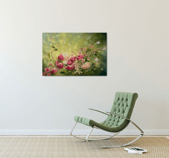 La vie en rose  ( large floral painting )