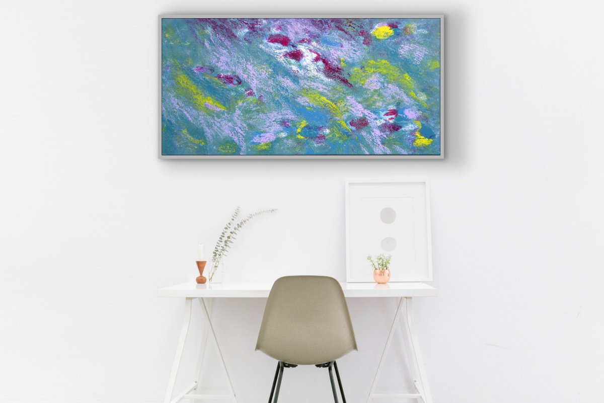 Impressionistic Landscape Acrylic Painting By Davide De Palma, 39 X 20, Impressioni Di Settembre, Original Artwork